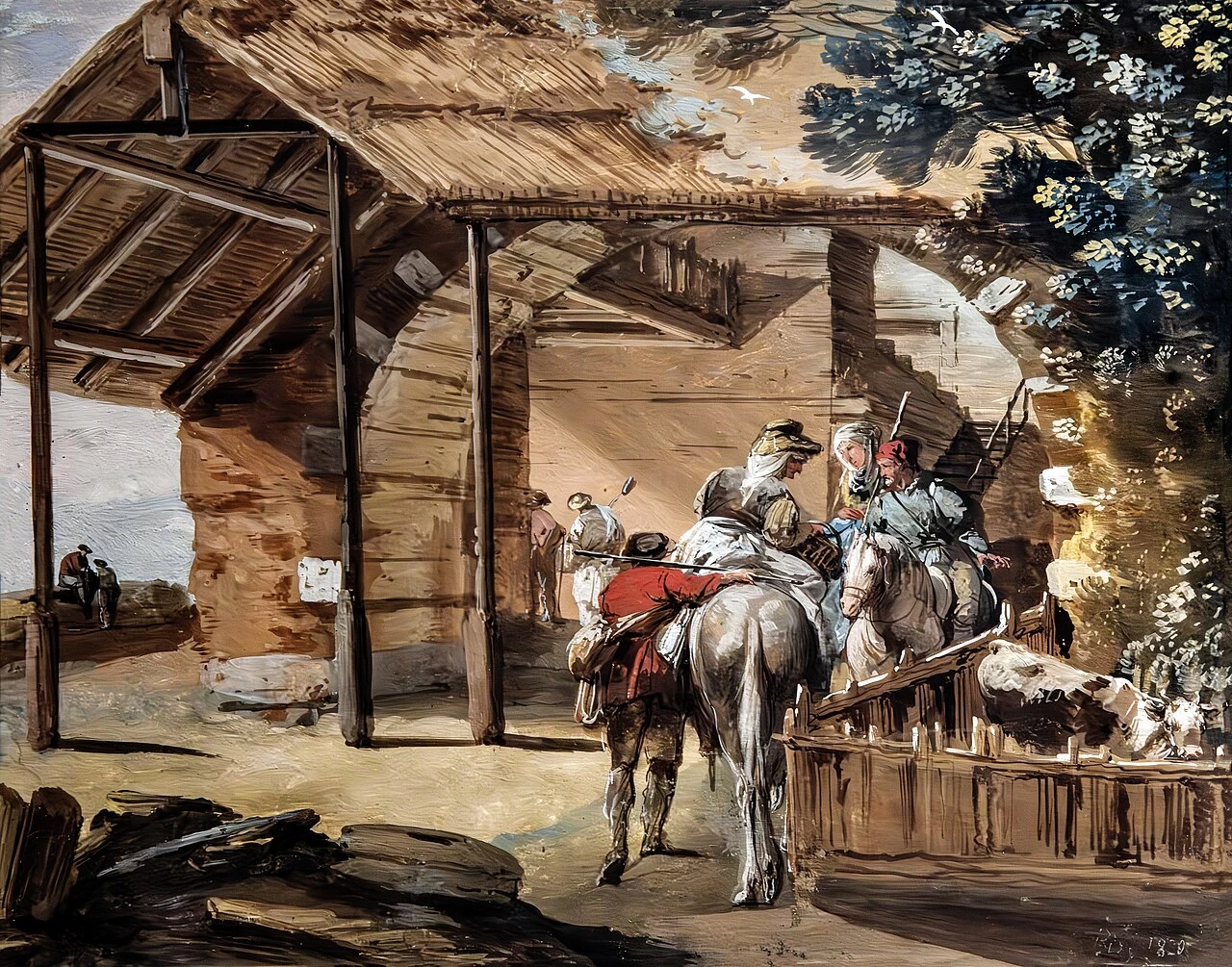 Scena con donne a cavallo in una fattoria - Pinacoteca Egidio Martin, Museo del settecento veneziano